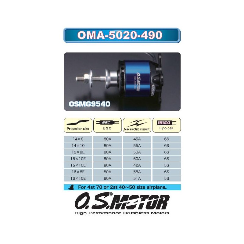 'OS ENGINES', 'BRUSHLESS', 'OS51013000', 'OMA-5020-490'