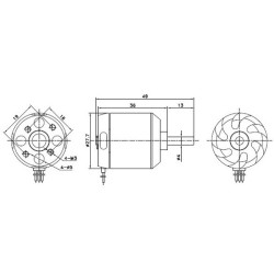 MOTOR BRUSHLESS 2836/8  1120KV 3S