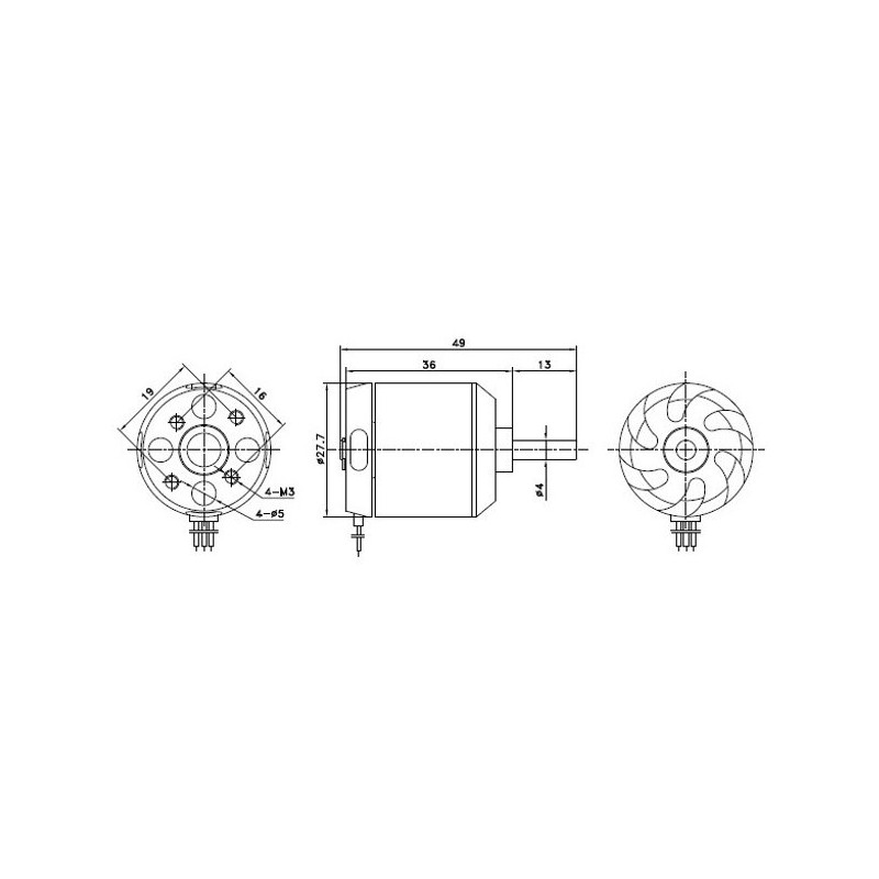 MOTOR BRUSHLESS 2836/8  1120KV 3S