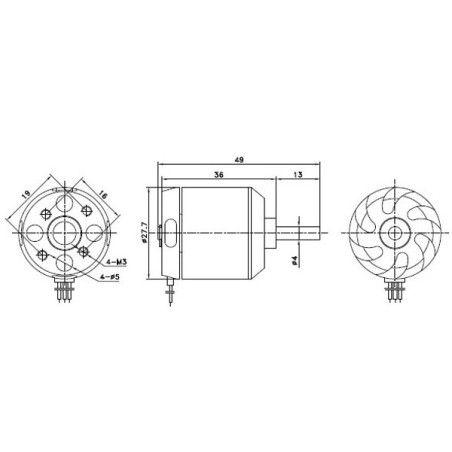 MOTOR BRUSHLESS 2836/8  1120KV 3S