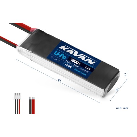 KAVAN BATERIA 7,4V 1800 mAh 40/80C
