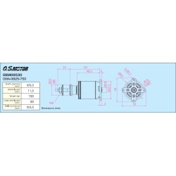 MOTOR BRUSHLESS OS 3825-750, O.S. OMA-3825-750W