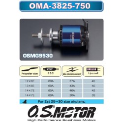 MOTOR BRUSHLESS OS 3825-750, O.S. OMA-3825-750W